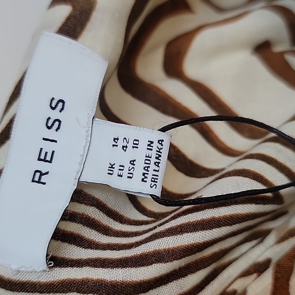 REISS | Rosie Animal Print Faux Wrap Style Dress - Picture 3 of 16